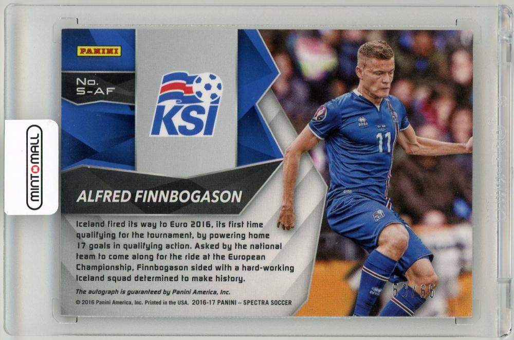 2016 Panini Spectra Alfred Finnbogason Signatures Red Parallels53/65 Iceland