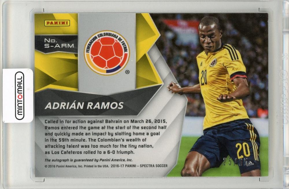 2016 Panini Spectra Adrian Ramos Signatures Red Parallels25/65 Colombia