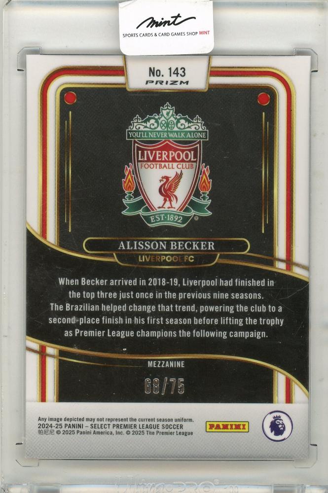 2024-25 Panini Select Premier League Soccer Alisson Becker 68/75