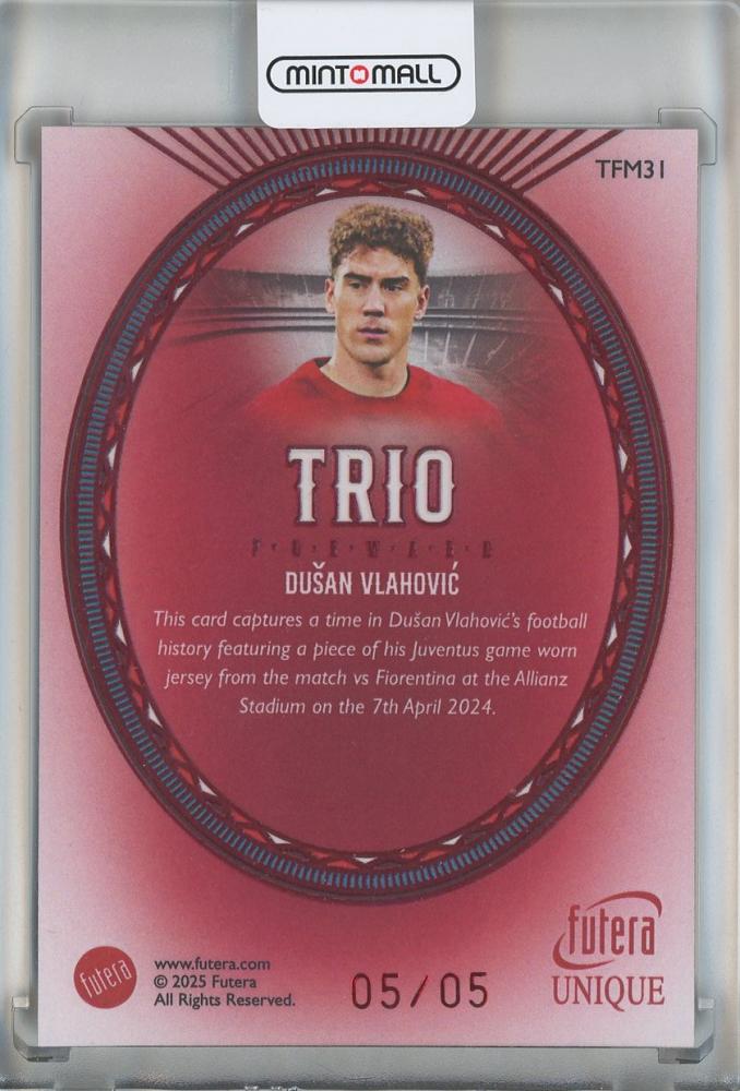 2025 Futera Unique Dusan Vlahovic TRIO #TFM31 05/05 Srbija