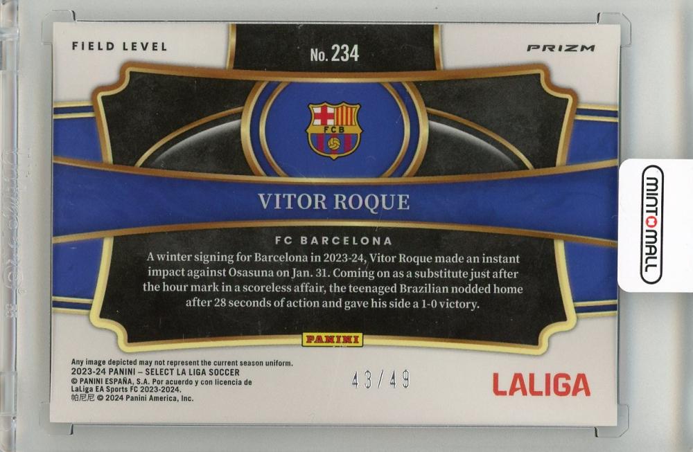 2023-24 PANINI Select La Liga Vitor Roque Orange #23443/49 FC Barcelona