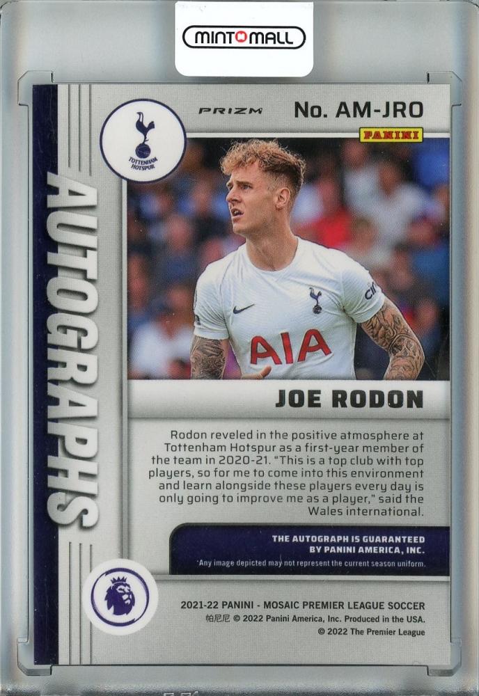 2021-22 Panini Mosaic Premier League Soccer Joe Rodon Autographs Mosaic/RC/#AM-JRO Tottenham Hotspur
