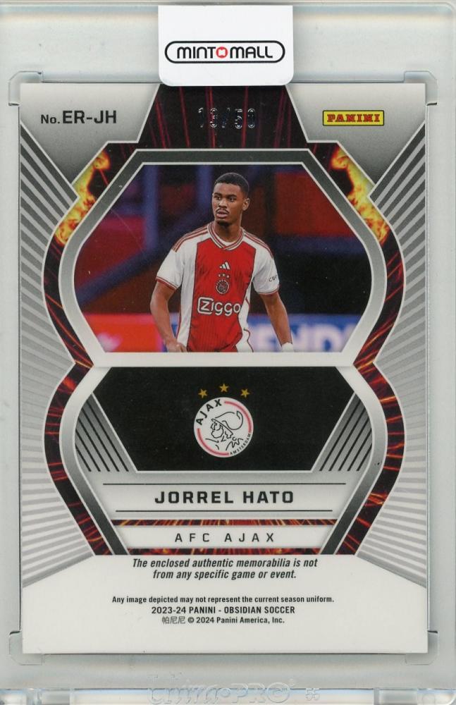 2023-24 PANINI Obsidian Jorrel Hato Eruption Jerseys Electric Etch Purple #3213/50 AFC Ajax