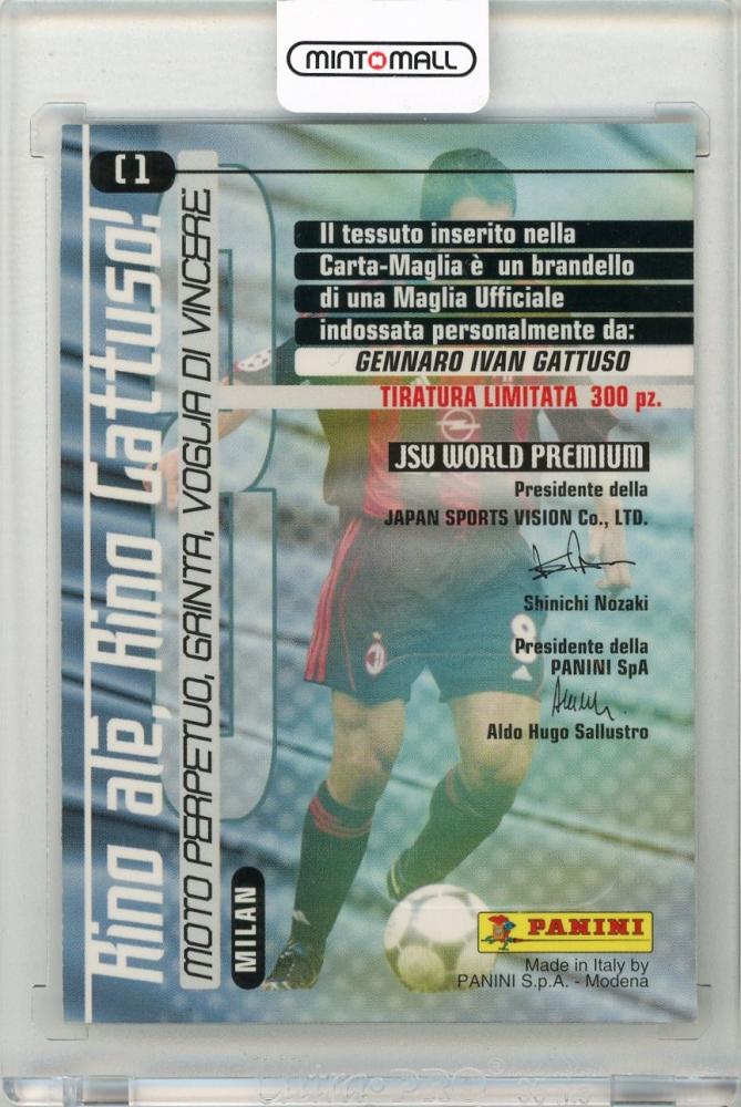 2001 PANINI Calcio Cards Premium Gennaro Gattuso Carta Maglia #C1 AC Milan