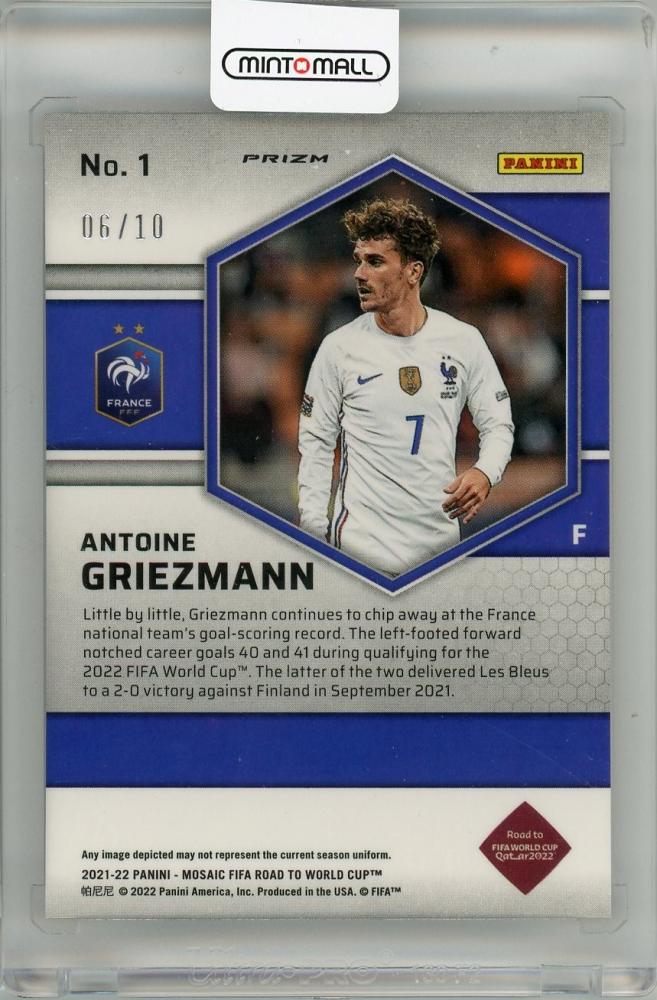 2021-22 PANINI Mosaic FIFA Antoine Griezmann Road to World Cup France Gold Base card serial 6 of 10