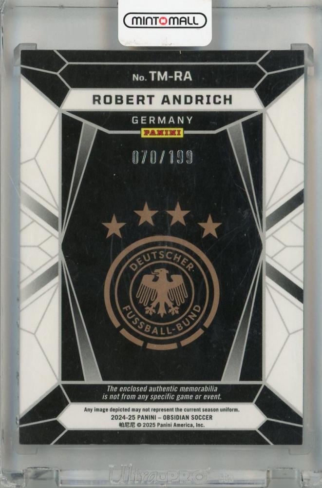 2024-25 Panini Obsidian Robert Andrich Trifecta Material #15 ※裏面汚れあり070/199 Germany