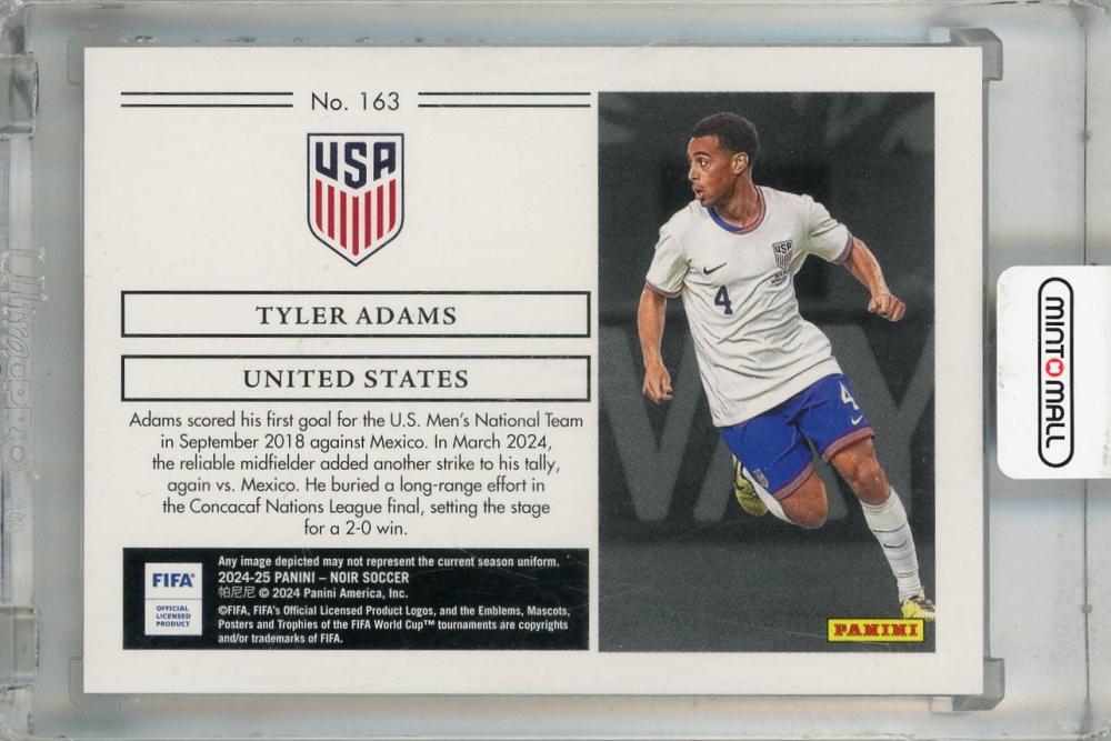 2024-25 Panini Noir FIFA Tyler Adams Horizontal #163 ※へこみあり78/80 United States