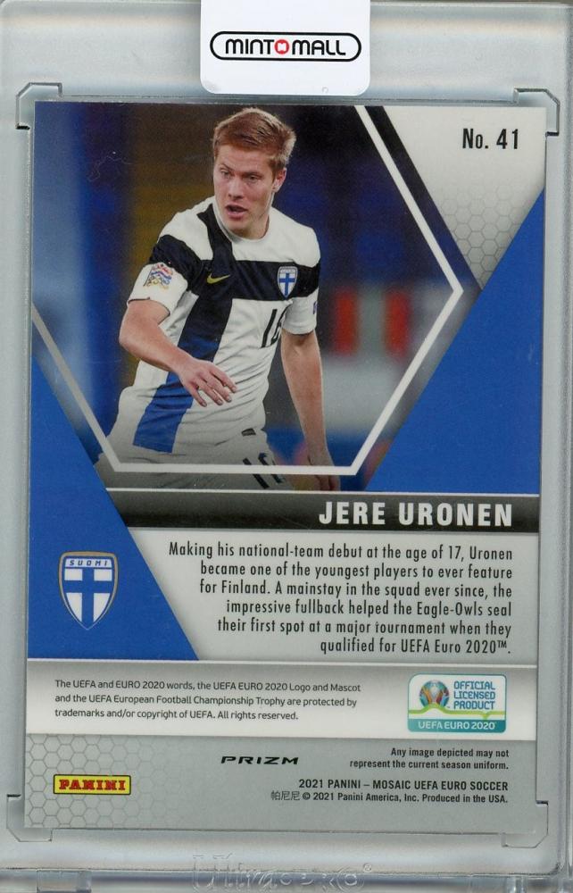 2021 Panini Mosaic UEFA Euro 2020 Choice Finland Jere Uronen Euro Base Peacock parallel card