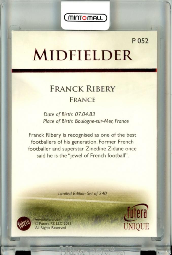 2013 Futera World Football Unique Frank Ribery #P052 Ruby/240 France