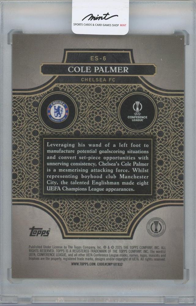 2024-25 TOPPS Merlin UEFA Club Competitions Elite Society Gold / COLE PALMER(Chelsea FC) 13/50