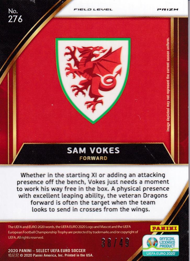 2020 Panini Select UEFA Euro Preview Wales Sam Vokes Base Copper Parallel trading card numbered 38 of 49