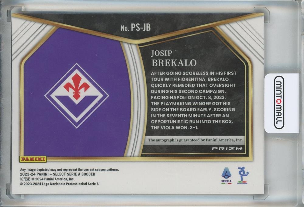 2023-24 Select Serie A Josip Brekalo Pitchside Signatures Red #1 ACF Fiorentina