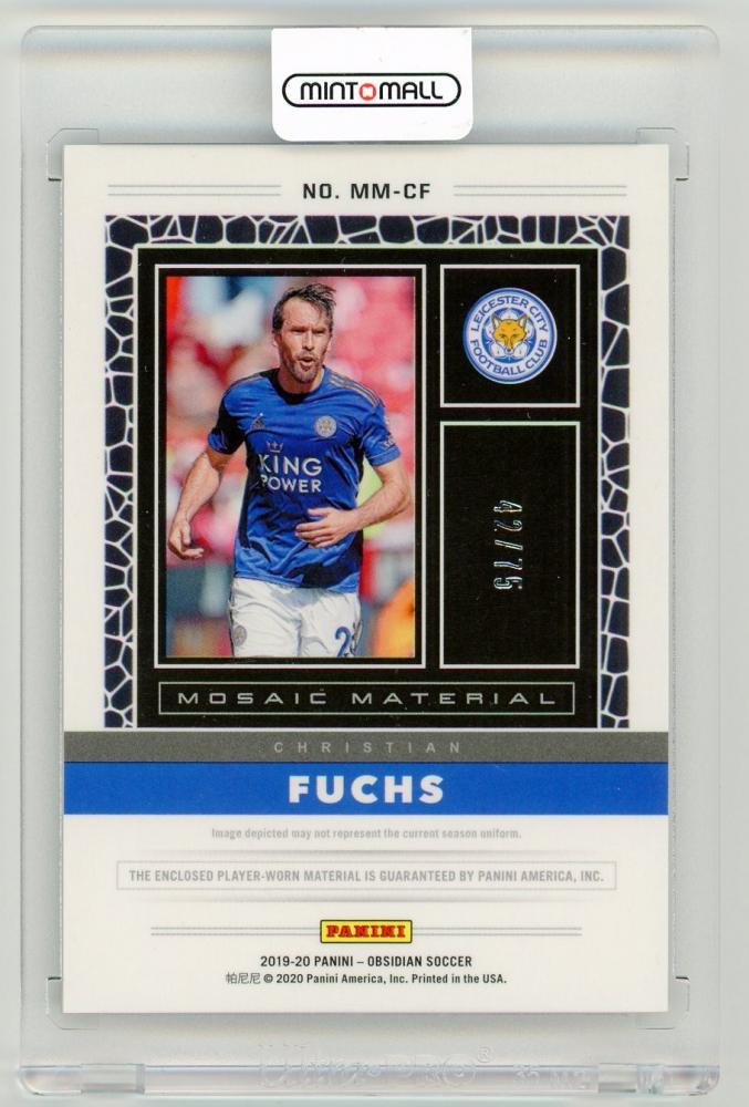 2019-20 Panini Obsidian Christian Fuchs Mosaic Material Relics Purple Electric Etch Parallels 42/75 Leicester City