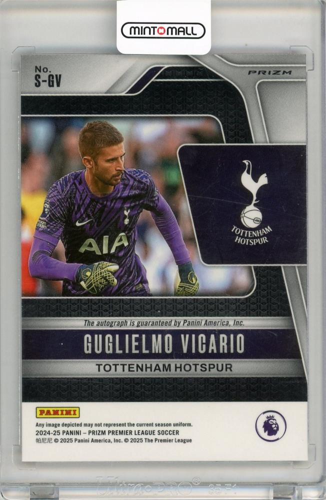 2024-25 Panini Prizm Premier League Guglielmo Vicario Red Star Prizm Autograph Tottenham Hotspur