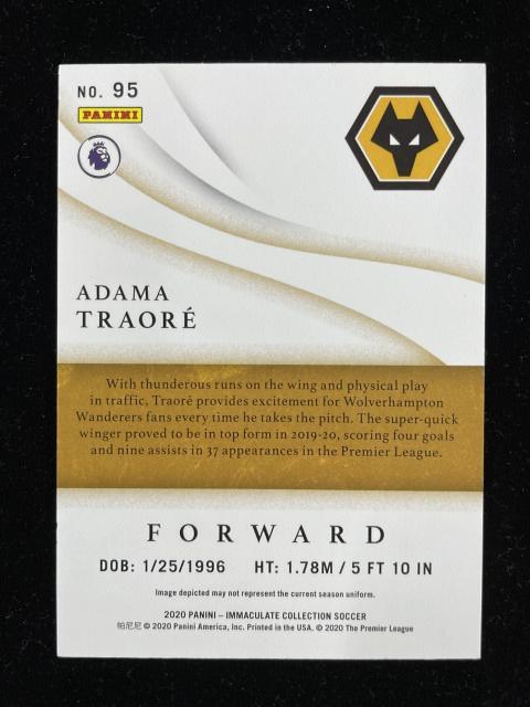 2020 Panini Immaculate Collection Wolverhampton Wanderers Adama Traore base Bronze Parallel card number 26 of 50