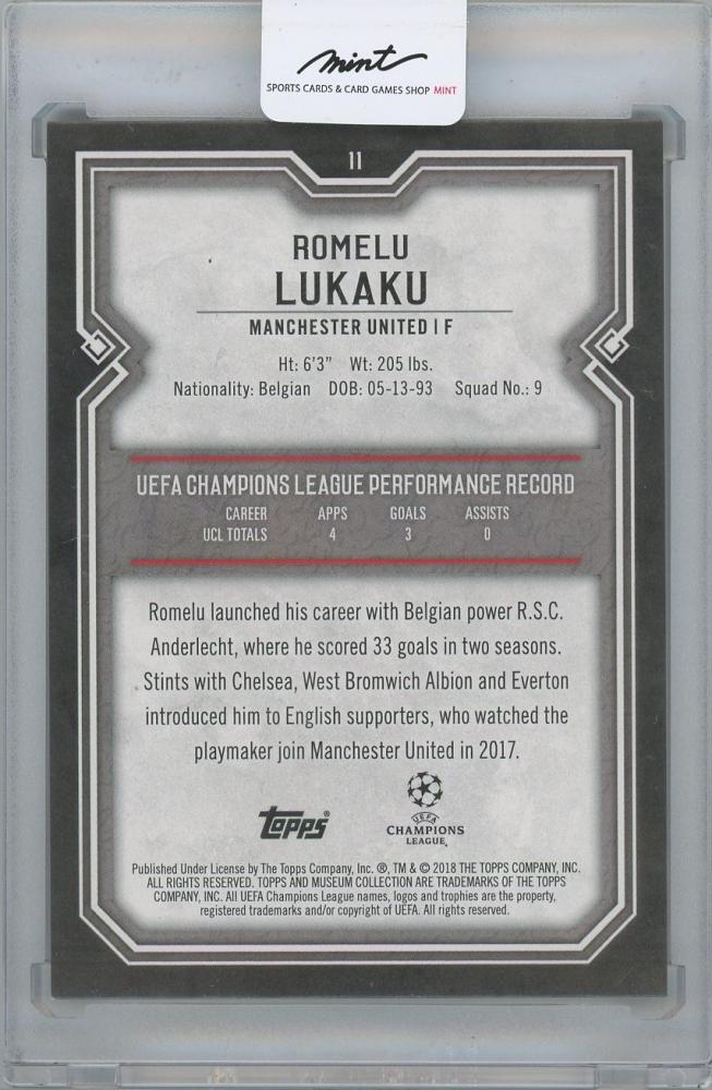 2017-18 TOPPS Museum Collection UEFA Champions League Gold #11 / ROMELU LUKAKU(Manchester United) 29/50