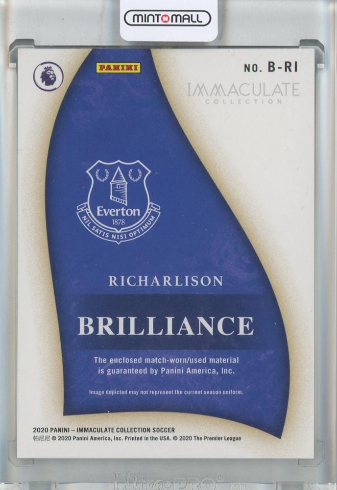 2019-20 Immaculate Collection Richarlison Brilliance Memorabilia Bronze #2722/50 Everton