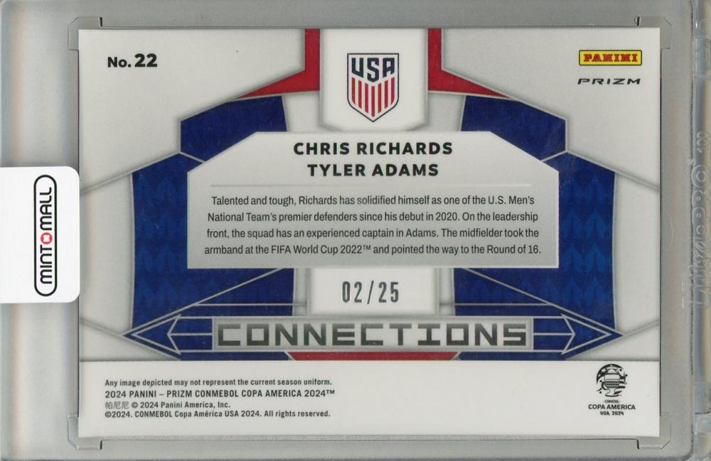 2024 PANINI PRIZM COPA AMERICA USA Chris Richards/Tyler adams 02/25 USA