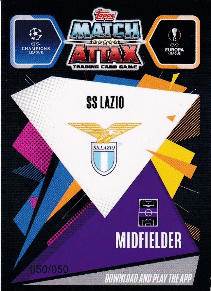 2020-21 Topps Chrome Match Attax UEFA Champions League Europa League SS Lazio Marco Parolo Gold Base Card 50/50