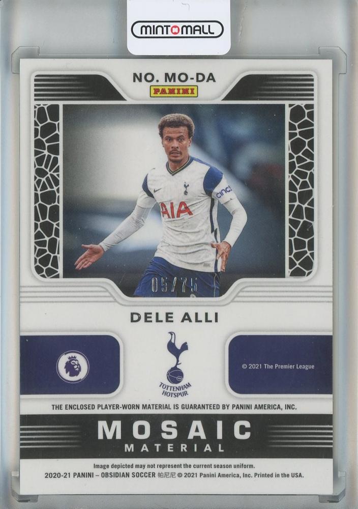 2020-21 Panini Obsidian Dele Alli Mosaic Materials Electric Etch Purple #2605/75 Tottenham Hotspur