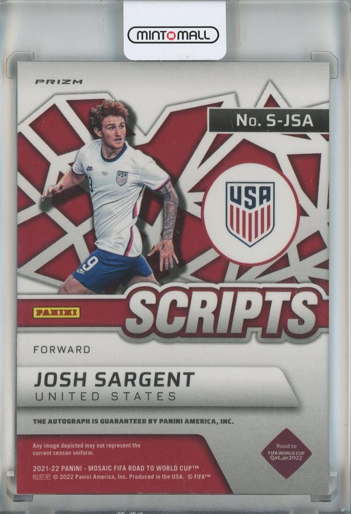 2021 Panini Road to FIFA World Cup Qatar Josh Sargent Scripts #SJSA United States of America