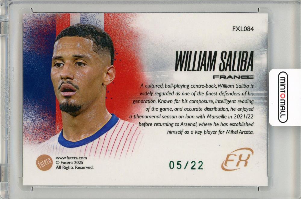 Futera FX WORLD FOOTBALL Series 2 William Saliba 5/22 France