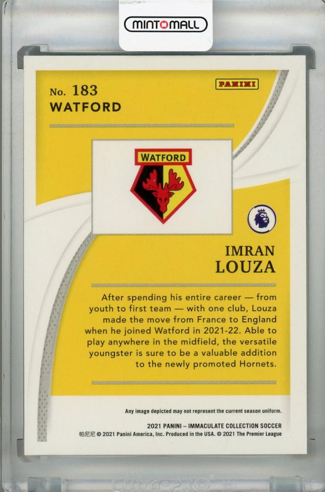 2021 Panini Immaculate Collection Watford Imran Louza Base Premier League Sapphire Parallel card 15 of 25