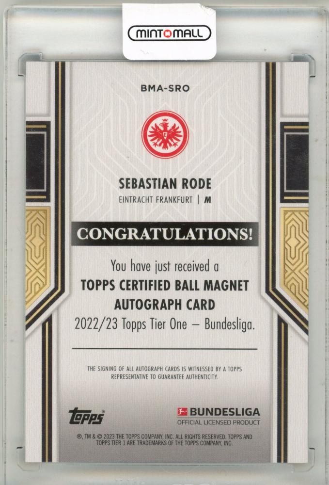 2022-23 Topps Tier One Sebastian Rode Autographs 080/110