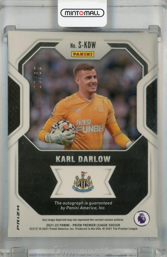 2021-22 Panini Prizm Premier League Karl Darlow Signatures Gold Choice Prizm #7 Auto *minor stain on back 09/10 Newcastle United