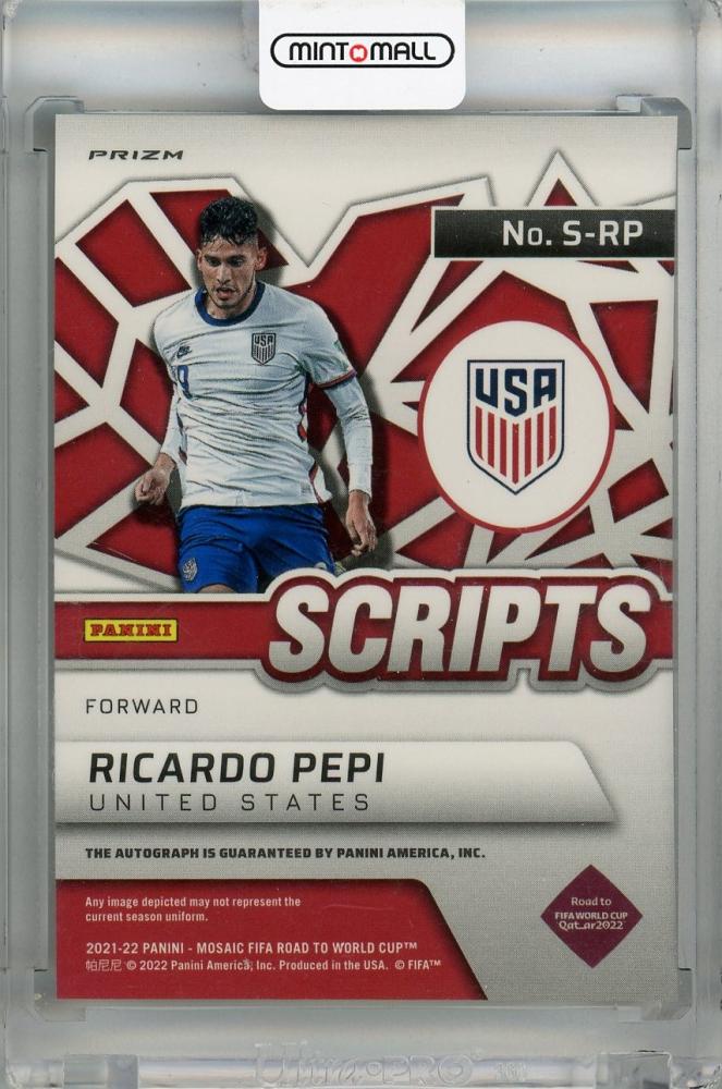 2021-22 Panini Mosaic FIFA Road to World Cup Ricardo Pepi Scripts Mosaic #2 Auto United States
