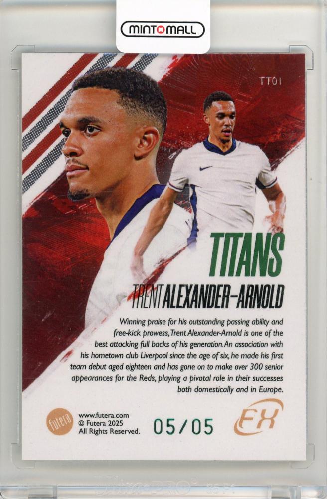 FX WORLD FOOTBALL Series 2 Checklist 2025 Trent Alexander-Arnold TITANS Special FX 05/05 England