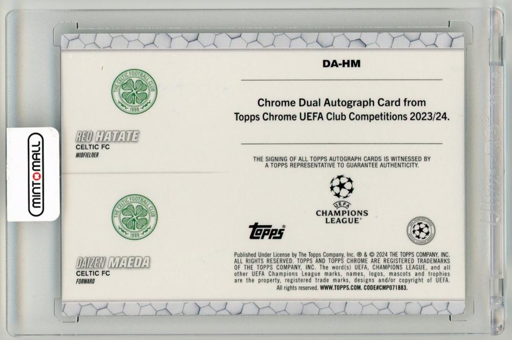 2023-24 Topps Chrome UEFA Club Competitions Daizen Maeda/Reo Hatate Dual Autographs 44/99 Celtic FC