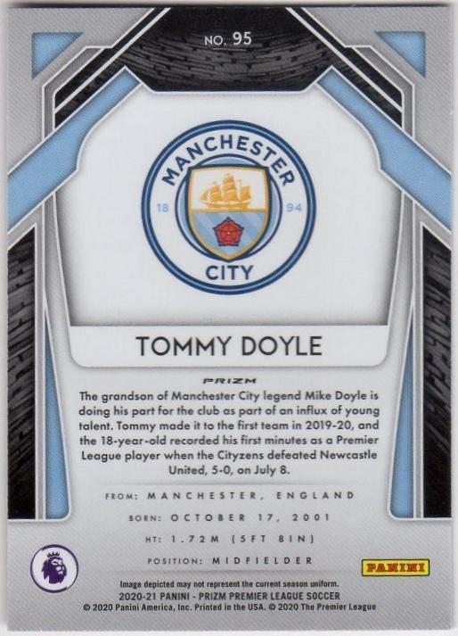 2020-21 Panini Prizm Premier League Soccer card of Tommy Doyle number 95