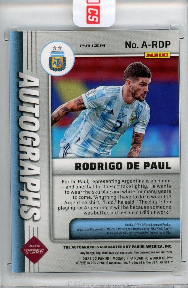 2021-22 PANINI MOSAIC Rodrigo De Paul AUTO Argentina