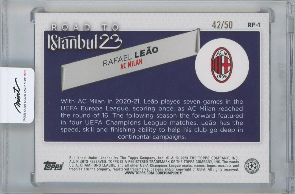 2022-23 TOPPS UEFA Club Competitions Road to the Final Gold / RAFAEL LEAO(AC Milan) 42/50