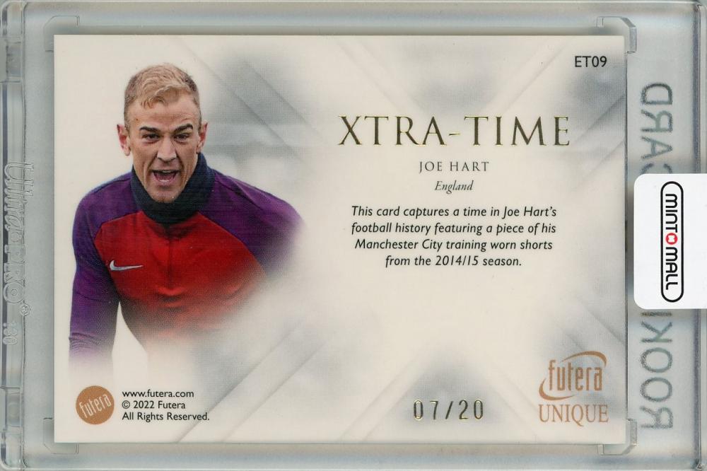 2022-23 Futera Unique World Football England Joe Hart Xtra Time Relics #ET09 07/20