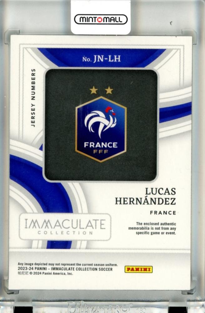2023-24 Panini Immaculate Collection Lucas Hernandez #JN-LH Jersey Numbers07/49 France