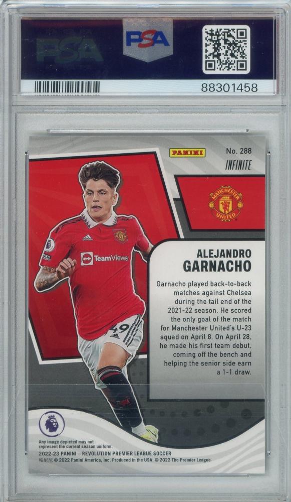 2022-23 Panini Revolution Premier League Alejandro Garnacho RC/Infinite/#288PSA10 Manchester United