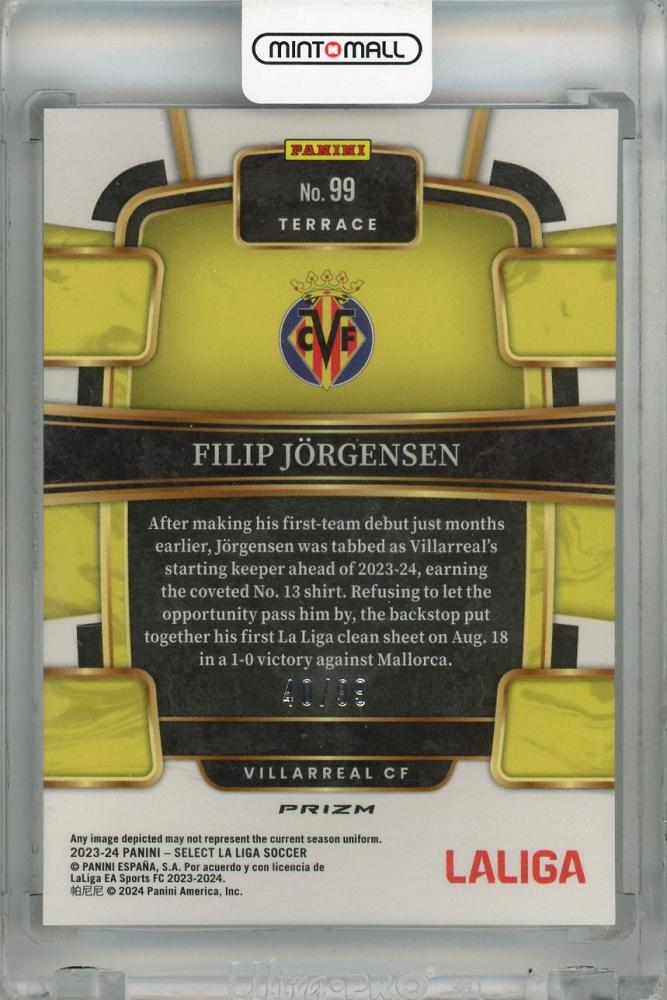 2023-24 Panini Select La Liga Filip Jorgensen Terrace Winter Camo #99 40/99 Villarreal CF