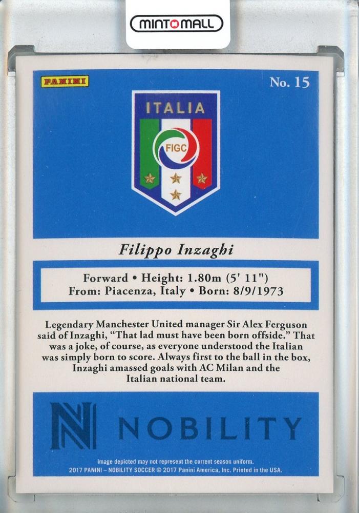 2017 Panini Nobility Filippo Inzaghi Red #15038/199 Italy