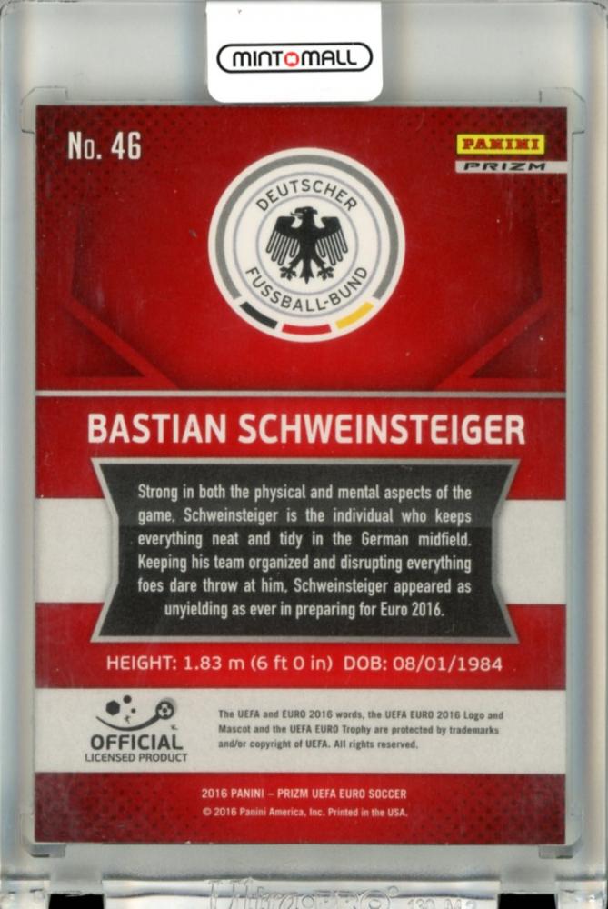 2016 Panini Prizm UEFA Euro Bastian Schweinsteiger #46 Prizms Red and Light Blue Germany