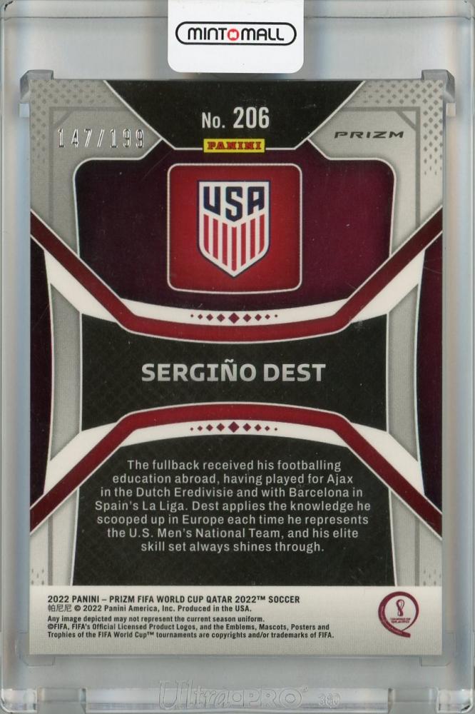2022 Panini Prizm FIFA World Cup Qatar United States Sergino Dest Purple #206 147/199