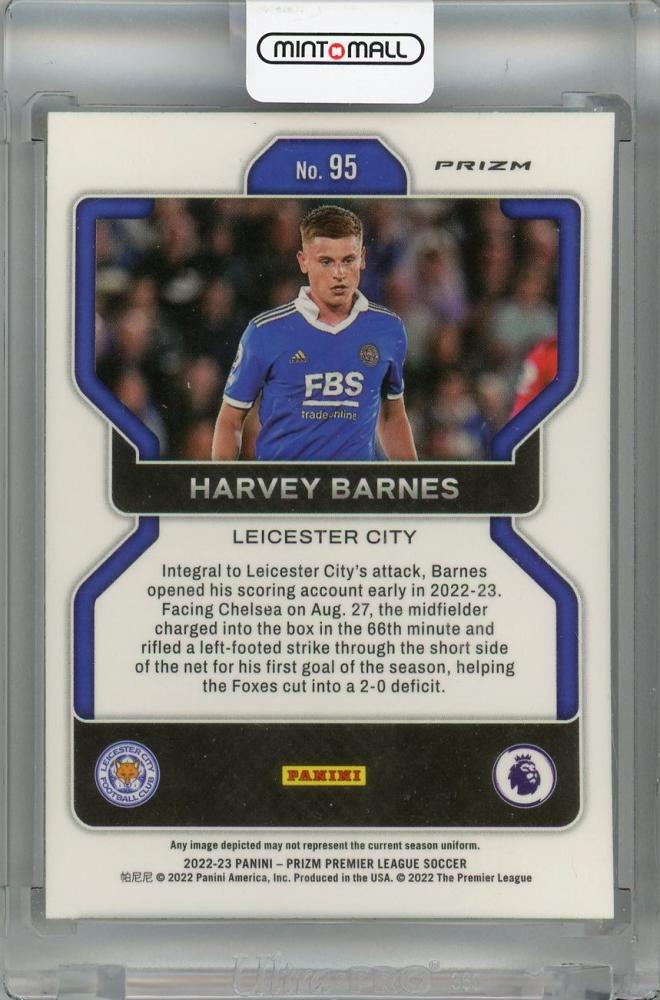 2022-23 Panini Prizm Premier League Leicester City Harvey Barnes Tiger Stripe Choice Prizms #95(Parallel Version)