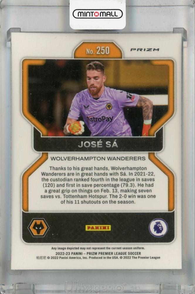 2022-23 Panini Prizm Premier League Wolverhampton Wanderers Jose Sa Tiger Stripe Choice Prizms #250*parallel version*