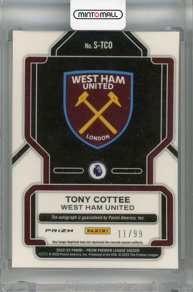 2022-23 Panini Prizm Premier League West Ham United Tony Cottee Autographs Silver #19(Parallel Version) 11/99