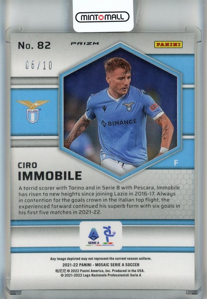 2021-22 Panini Mosaic Serie A Ciro Immobile Mosaic Gold #82 06/10 SS Lazio