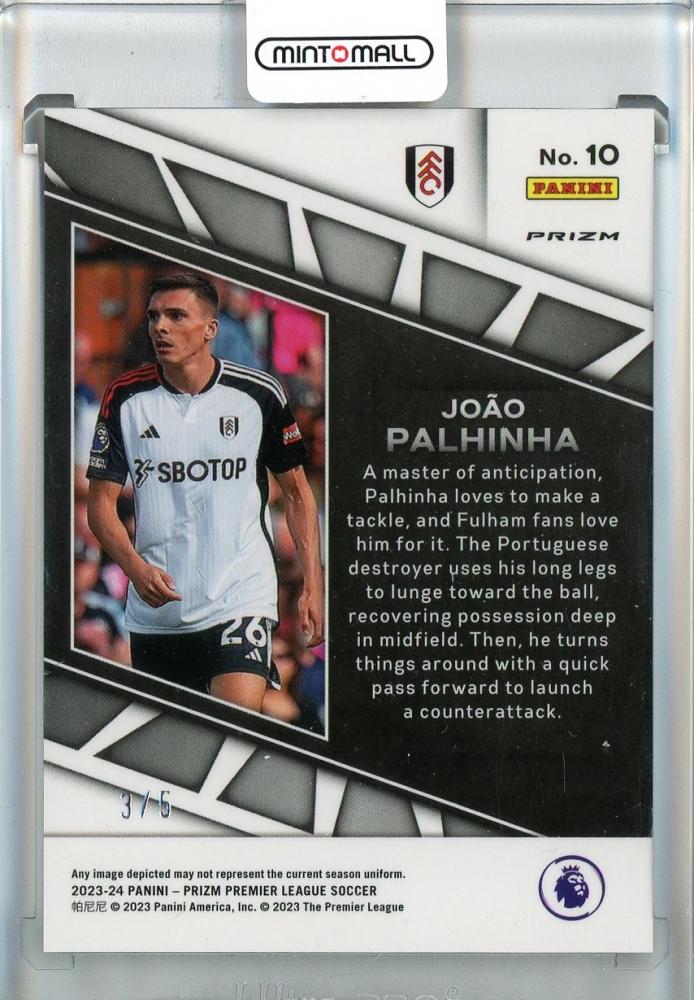 2023-24 Panini Prizm English Premier League Joao Palhinha Center Stage Prizms Green #103/5 Fulham