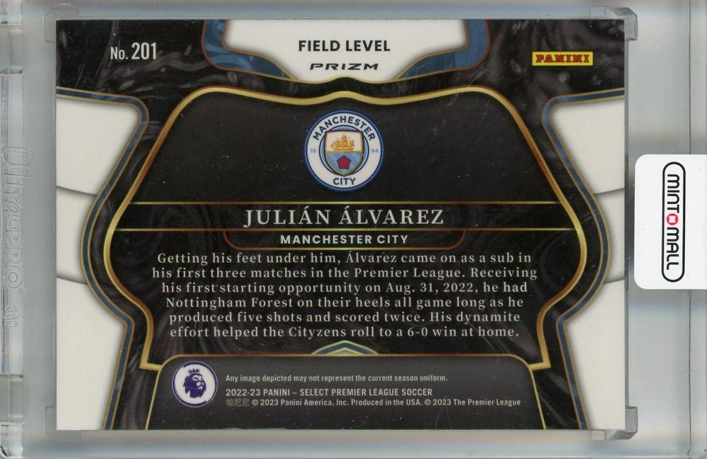 2022-23 Panini Select Premier League Julian Alvarez Field Level Silver #201 RC Manchester City