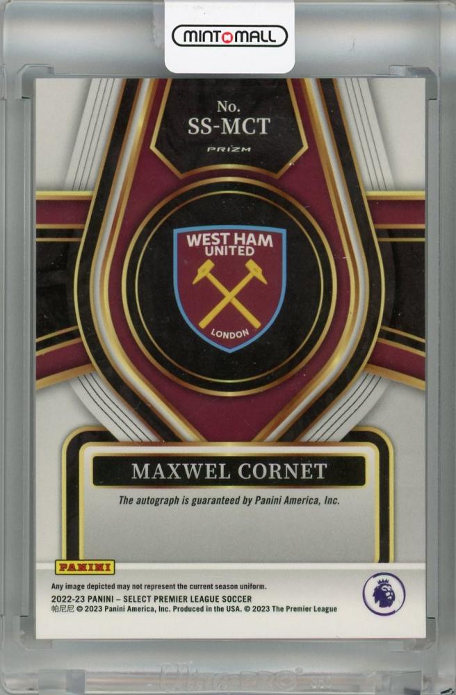 2022-23 Panini Select Premier League Maxwel Cornet Signatures Silver #25 Auto West Ham United