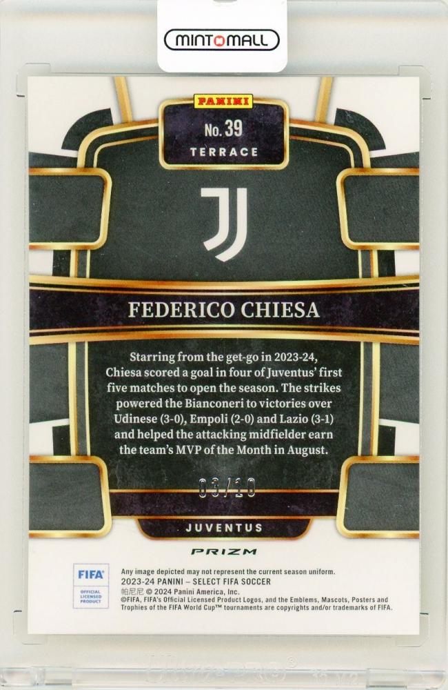 2023-24 Panini Select FIFA Federico Chiesa Gold Mojo Parallel3/10 Juventus